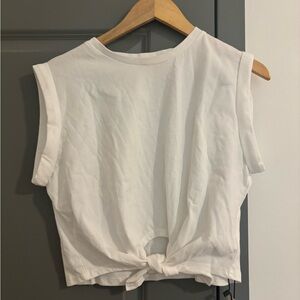 Commense White Tie-Back Crop Top